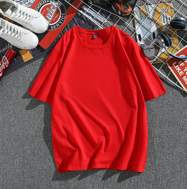 Men's Pure Cotton Summer Loose Fit Short Sleeve T-Shirt