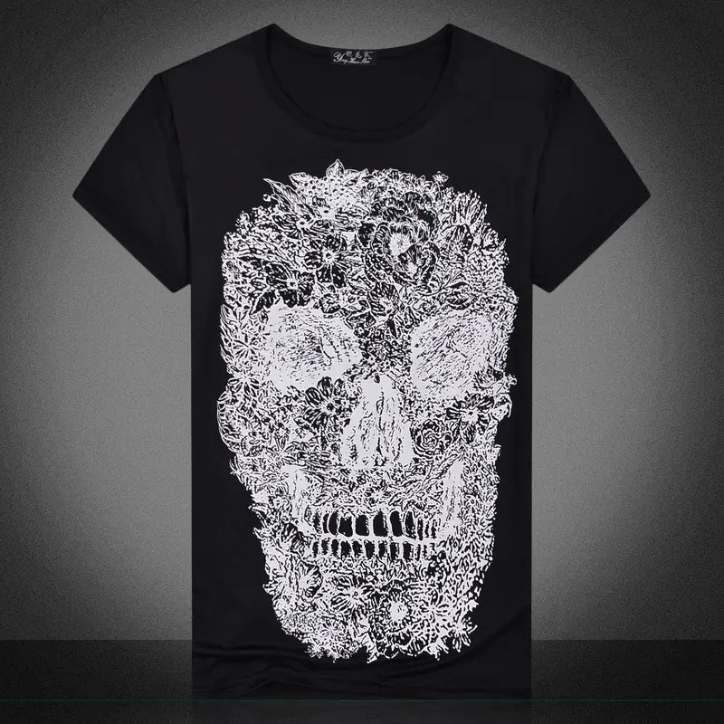 Wholesale Skull Print Short Sleeve T-Shirt for Men