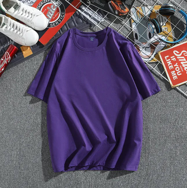 Men's Pure Cotton Summer Loose Fit Short Sleeve T-Shirt