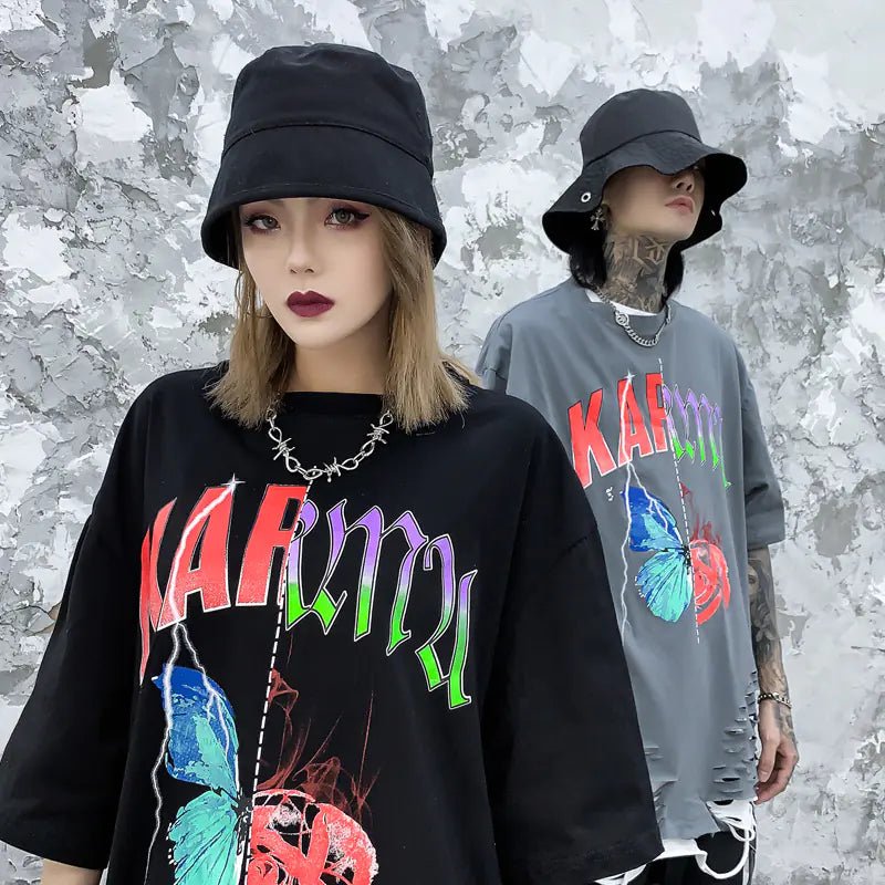 Men's Ripped Hem Short Sleeve T-Shirt - Summer Streetwear