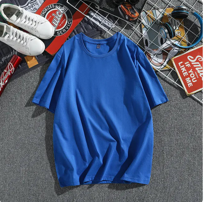 Men's Pure Cotton Summer Loose Fit Short Sleeve T-Shirt