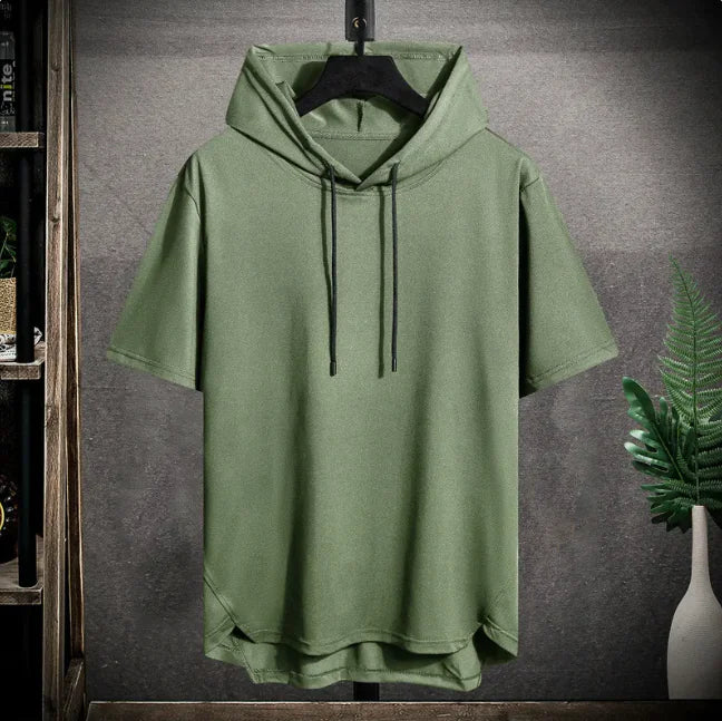 Men's Summer Hooded Short Sleeve T-Shirt