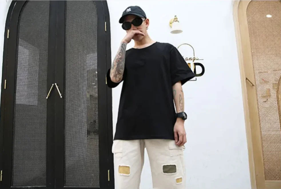 Men's Pure Cotton Summer Loose Fit Short Sleeve T-Shirt