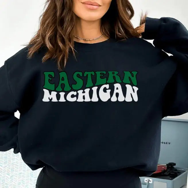 East Michigan Sweatshirt with European American Print