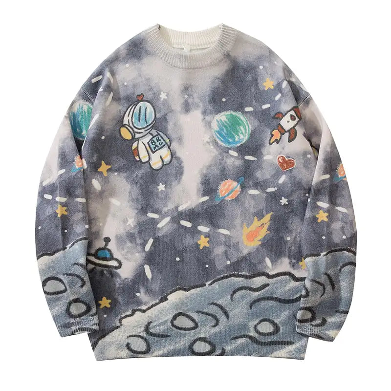 Men's Retro Tie Dye Casual Sweater