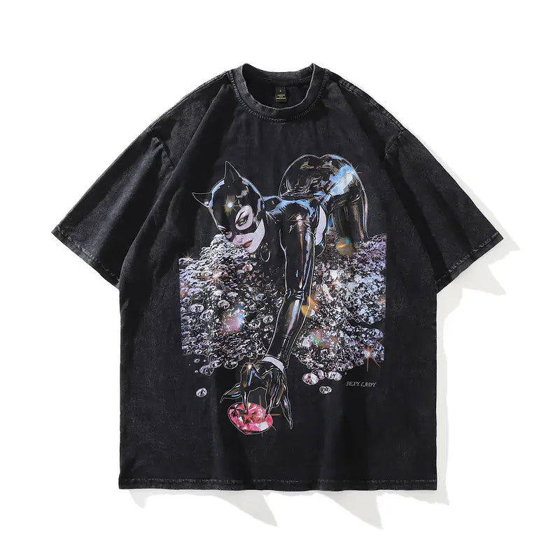 Vintage Streetwear Graffiti T-Shirt for Men