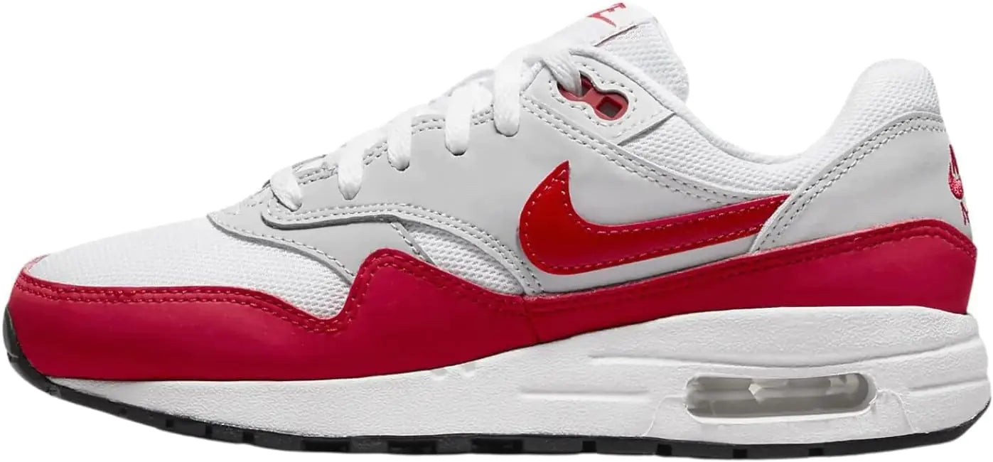Nike Boys Air Max 1 (Big Kid) Neutral Grey/University Red/White/Black 4.5 Big Kid M