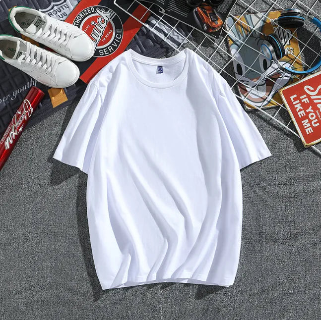 Men's Pure Cotton Summer Loose Fit Short Sleeve T-Shirt