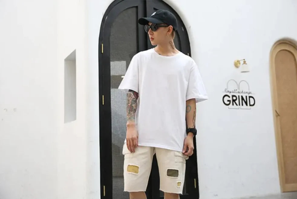 Men's Pure Cotton Summer Loose Fit Short Sleeve T-Shirt