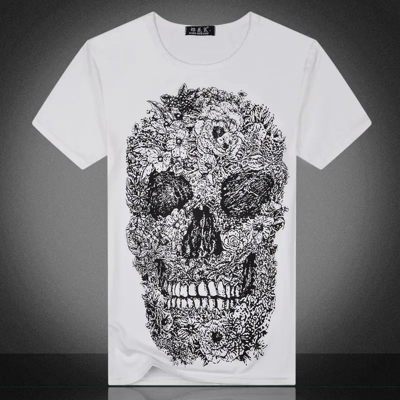 Wholesale Skull Print Short Sleeve T-Shirt for Men