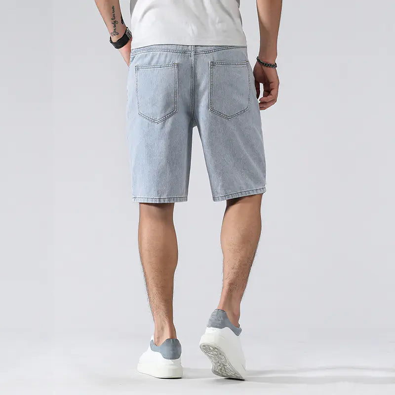 2023 Summer Men's Loose Fit Distressed Denim Shorts