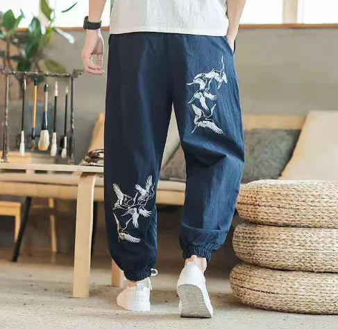 Men's Ethnic Style Embroidered Casual Sweatpants