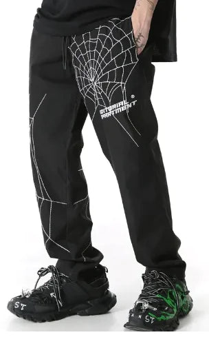 Spiderweb Embroidered Sweatpants