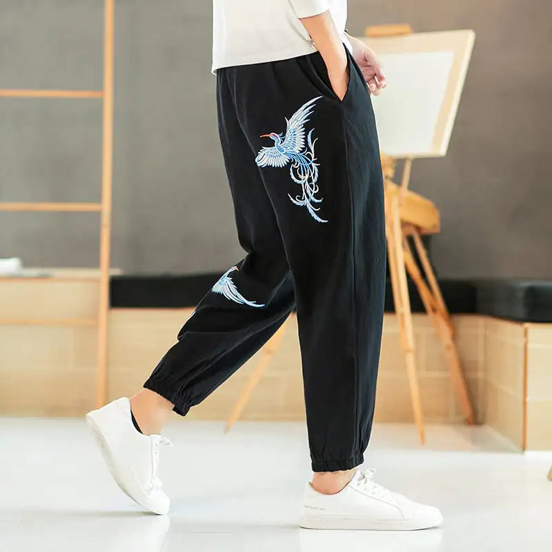 Men's Ethnic Style Embroidered Casual Sweatpants