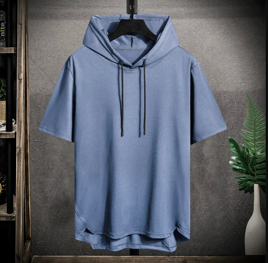 Men's Summer Hooded Short Sleeve T-Shirt
